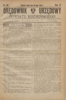Orędownik Urzędowy Powiatu Koźmińskiego. R.37, nr 59 (23 lipca 1924)