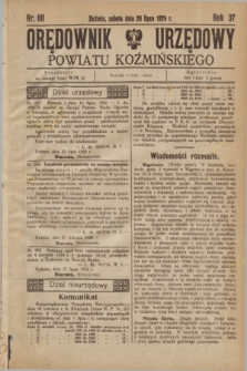 Orędownik Urzędowy Powiatu Koźmińskiego. R.37, nr 60 (26 lipca 1924)