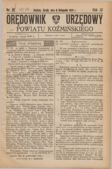 Orędownik Urzędowy Powiatu Koźmińskiego. R.37, nr 88 (5 listopada 1924)