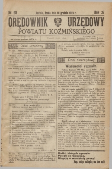 Orędownik Urzędowy Powiatu Koźmińskiego. R.37, nr 98 (10 grudnia 1924)