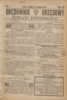 Orędownik Urzędowy Powiatu Koźmińskiego. R.38, nr 1 (3 stycznia 1925)