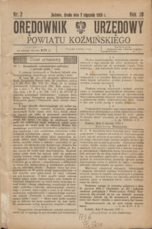 Orędownik Urzędowy Powiatu Koźmińskiego. R.38, nr 2 (7 stycznia 1925)
