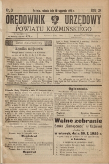 Orędownik Urzędowy Powiatu Koźmińskiego. R.38, nr 3 (10 stycznia 1925)