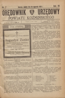 Orędownik Urzędowy Powiatu Koźmińskiego. R.38, nr 7 (24 stycznia 1925)
