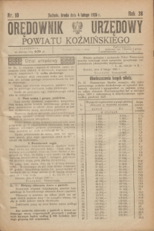 Orędownik Urzędowy Powiatu Koźmińskiego. R.38, nr 10 (4 lutego 1925)