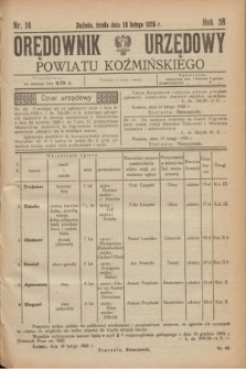 Orędownik Urzędowy Powiatu Koźmińskiego. R.38, nr 14 (18 lutego 1925)