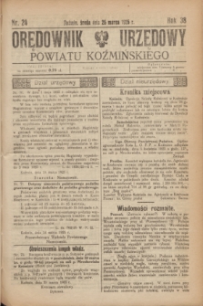 Orędownik Urzędowy Powiatu Koźmińskiego. R.38, nr 24 (25 marca 1925)