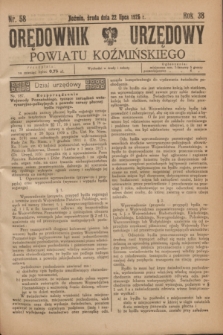 Orędownik Urzędowy Powiatu Koźmińskiego. R.38, nr 58 (22 lipca 1925)