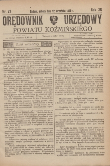 Orędownik Urzędowy Powiatu Koźmińskiego. R.38, nr 73 (12 września 1925)