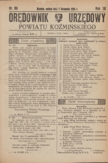 Orędownik Urzędowy Powiatu Koźmińskiego. R.38, nr 89 (7 listopada 1925)