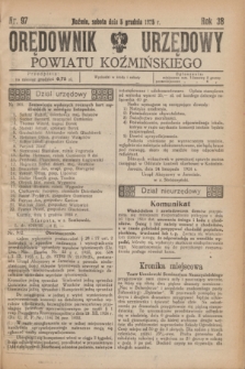 Orędownik Urzędowy Powiatu Koźmińskiego. R.38, nr 97 (5 grudnia 1925)