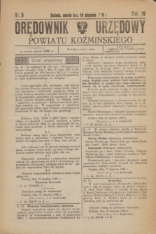 Orędownik Urzędowy Powiatu Koźmińskiego. R.39, nr 5 (16 stycznia 1926)