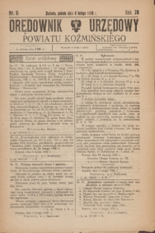 Orędownik Urzędowy Powiatu Koźmińskiego. R.39, nr 11 ( 6 lutego 1926)