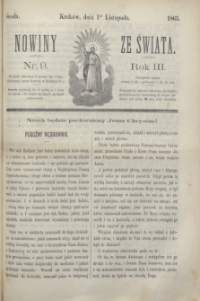 Nowiny ze Świata.R.3, nr 9 (1 listopada 1865)
