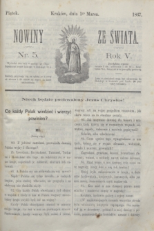 Nowiny ze Świata.R.5, nr 5 (1 marca 1867)