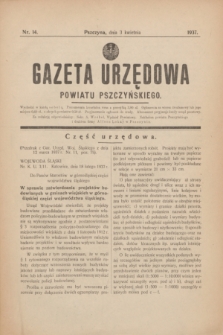 Gazeta Urzędowa Powiatu Pszczyńskiego.1937, nr 14 (3 kwietnia)