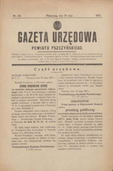Gazeta Urzędowa Powiatu Pszczyńskiego.1937, nr 22 (29 maja)