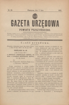 Gazeta Urzędowa Powiatu Pszczyńskiego.1937, nr 29 (17 lipca) + dod.