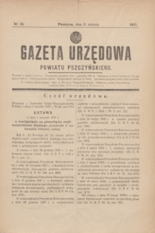 Gazeta Urzędowa Powiatu Pszczyńskiego.1937, nr 34 (21 sierpnia)