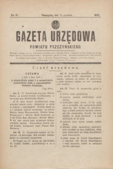 Gazeta Urzędowa Powiatu Pszczyńskiego.1937, nr 37 (11 września)