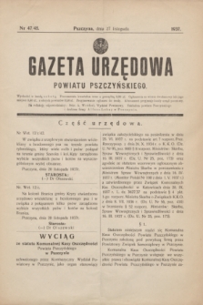 Gazeta Urzędowa Powiatu Pszczyńskiego.1937, nr 47/48 (27 listopada)
