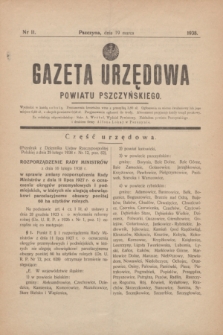 Gazeta Urzędowa Powiatu Pszczyńskiego.1938, nr 11 (19 marca)