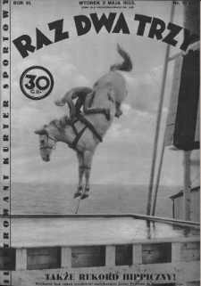 Raz, Dwa, Trzy : ilustrowany kuryer sportowy. 1933, nr 18