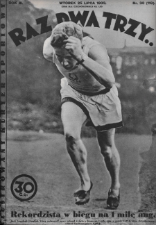 Raz, Dwa, Trzy : ilustrowany kuryer sportowy. 1933, nr 30