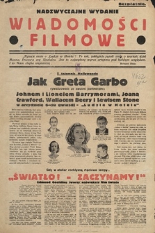 Wiadomości Filmowe. [1933], nadzwyczajne wydanie |PDF|