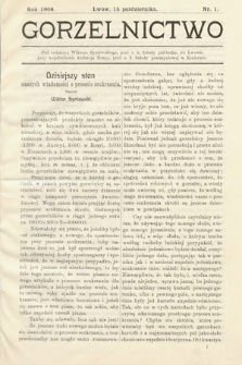 Gorzelnictwo. 1908, nr 1 |PDF|