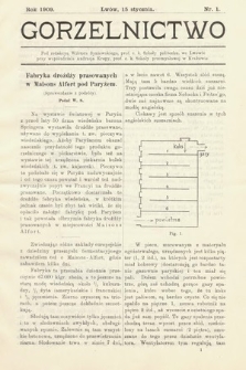 Gorzelnictwo. 1909, nr 1 |PDF|