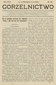 Gorzelnictwo. 1910, nr 20 |PDF|