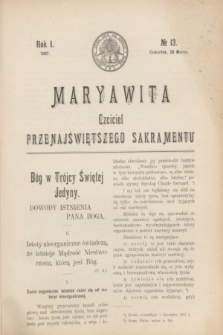 Maryawita : czciciel Przenajświętszego Sakramentu. R.1, № 13 (28 marca 1907)