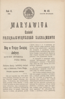 Maryawita : czciciel Przenajświętszego Sakramentu. R.2, № 48 (26 listopada 1908)