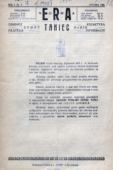 Nowa Era : taniec, zdrowie, filatelia, sport, radio, kosmetyka, informacje. 1938, nr 1