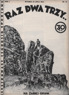 Raz, Dwa, Trzy : ilustrowany tygodnik sportowy. 1931, nr 14