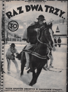 Raz, Dwa, Trzy : ilustrowany tygodnik sportowy. 1931, nr 37