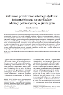 The culture of school identity discourse based on an example of lower secondary school Polish language education