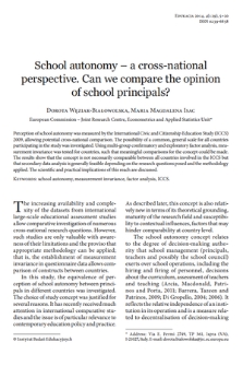 School autonomy – a cross-national perspective. Can we compare the opinion of school principals?