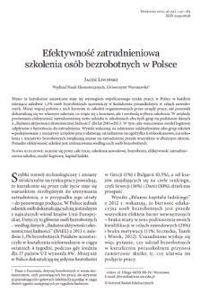 Effectiveness of training programs for the unemployed in Poland