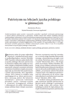 Lower secondary Polish language classes in the context of patriotism