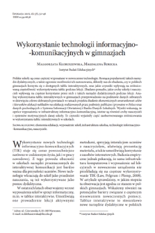 The use of information and communication technologies in lower secondary schools