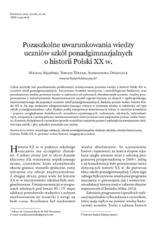 Knowledge of 20th century Polish history among upper secondary schools students and its out-of-school determinants
