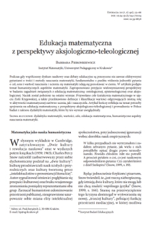 Mathematics education from an axiological and teleological perspectives
