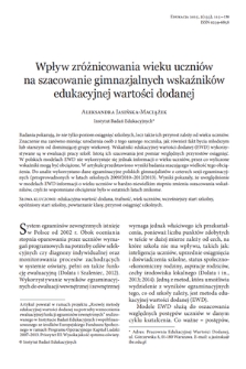 Significance of student age variance in estimating value added measures for Polish lower secondary schools