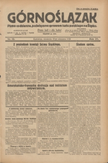 Górnoślązak : pismo codzienne, poświęcone sprawom ludu polskiego na Śląsku.R.27, nr 12 (15 stycznia 1928) + dod.