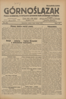 Górnoślązak : pismo codzienne, poświęcone sprawom ludu polskiego na Śląsku.R.27, nr 33 (10 lutego 1928) + dod.