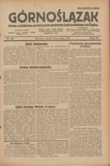Górnoślązak : pismo codzienne, poświęcone sprawom ludu polskiego na Śląsku.R.27, nr 48 (28 lutego 1928) + dod.