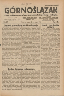 Górnoślązak : pismo codzienne, poświęcone sprawom ludu polskiego na Śląsku.R.27, nr 69 (23 marca 1928) + dod.