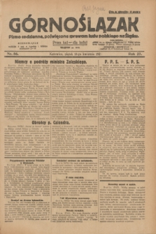 Górnoślązak : pismo codzienne, poświęcone sprawom ludu polskiego na Śląsku.R.27, nr 86 (13 kwietnia 1928) + dod.